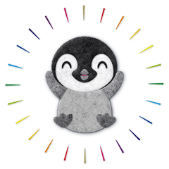 [LINEスタンプ] ペンギンのアップリケ01